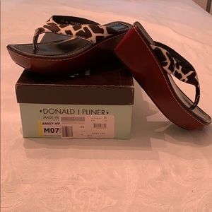 Donald J  Pliner  animal print wedges